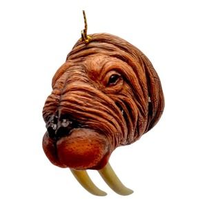 Vintage Slavic Treasures Walrus Animal Head Ornament Resin Realistic Poland